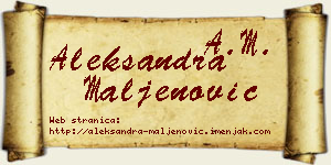Aleksandra Maljenović vizit kartica